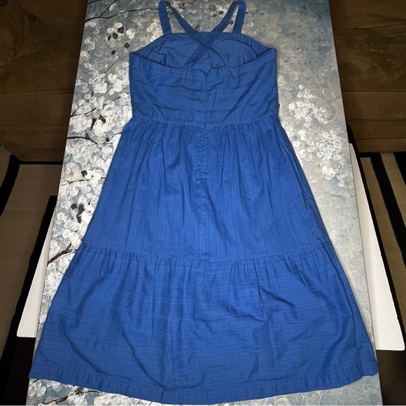 Able SAVITA APRON DRESS Blue Midi Dress Large - Picture 5 of 10